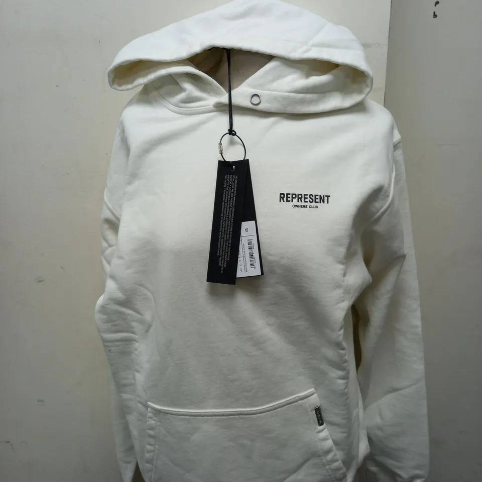 REPRESENT OWNERS CLUB WHITE HOODIE SIZE XS 