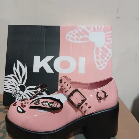 KOI PINK BUNNY EDITION PLATFORM MARY-JANE BOOTS – UK4