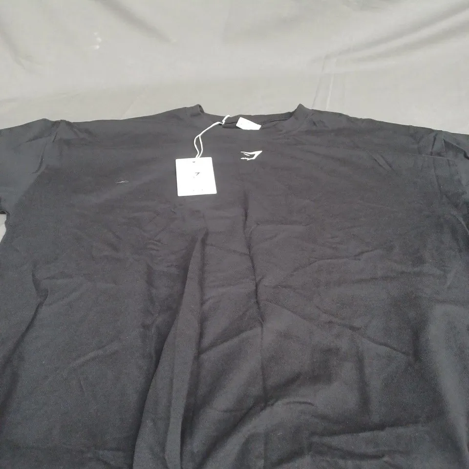 GYMSHARK FRACTION OVERSIZED T-SHIRT IN BLACK - XL