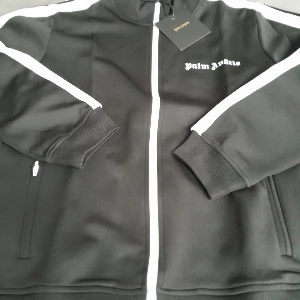 PALM ANGELS ZIP UP JACKET, BLACK/WHITE - SIZE M