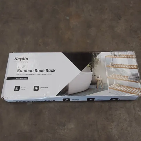BOXED KEPLIN 4 TIER BAMBOO SHOE RACK