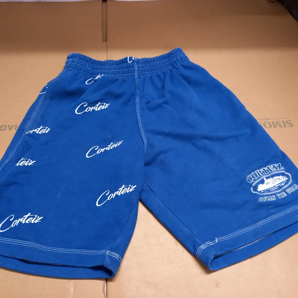 CORTEIZ BLUE FLEECE SHORTS - SIZE UNSPECIFIED