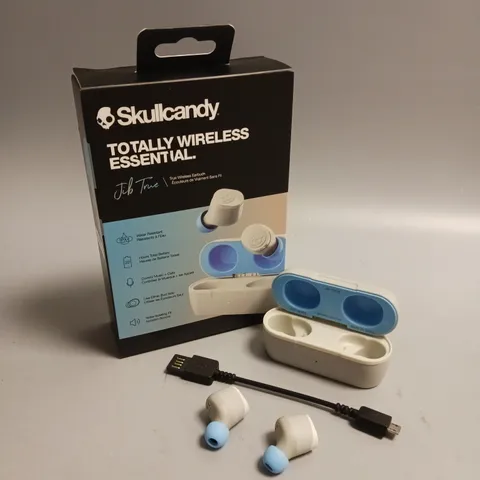 SKULLCANDY WIRELESS BLUETOOTH EARBUDS IN GREY AND BLUE
