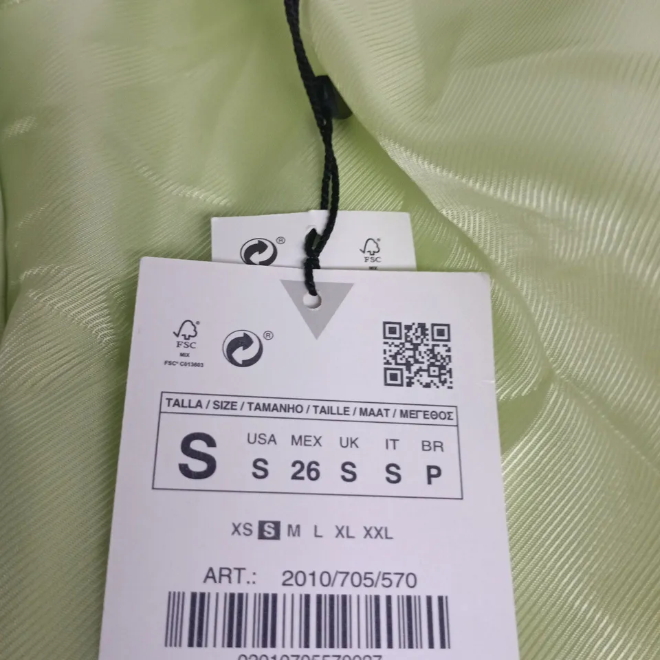 ZARA LIME GREEN BLAZER – WOMEN’S SIZE S 