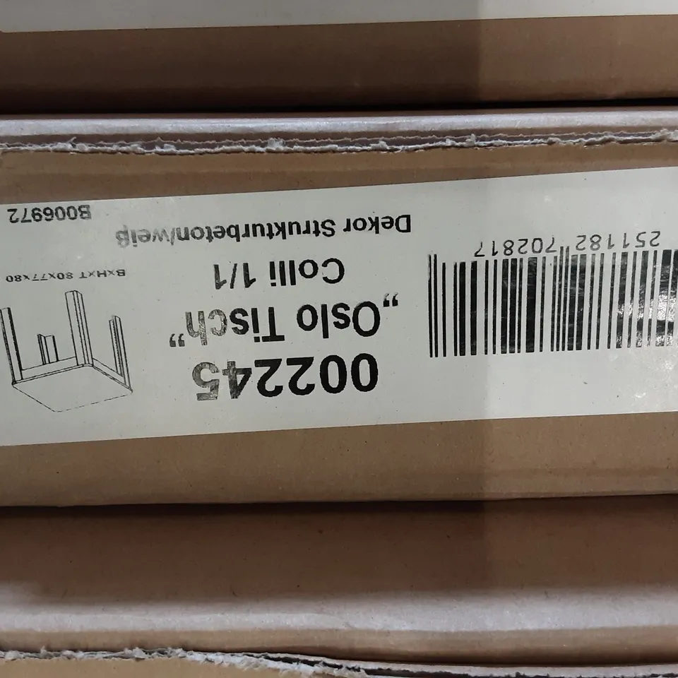 BOXED DESIGNER OSLO TABLE  - B: 80 X H: 77 X T: 80 CM