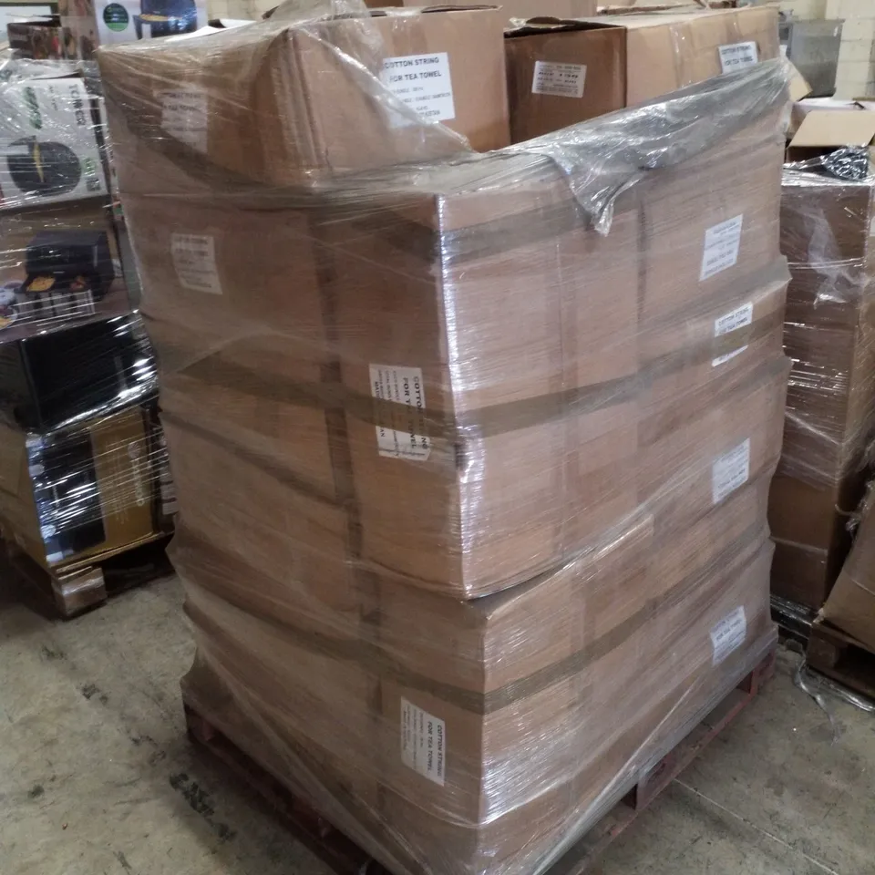 PALLET CONTAINING LARGE QUANTITY OF TEA TOWEL STRINGS