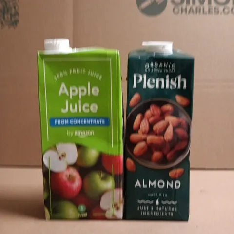 APPROXIMATELY 5 ASSORTED FOOD & DRINK ITEMS TO INCLUDE APPLE JUICE AND ALMOND MILK