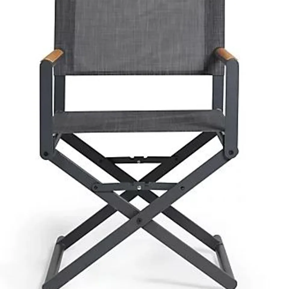 MY GARDEN STORIES SET OF 2 FOLDING DIRECTOR CHAIRS IN GREY - COLLECTION ONLY