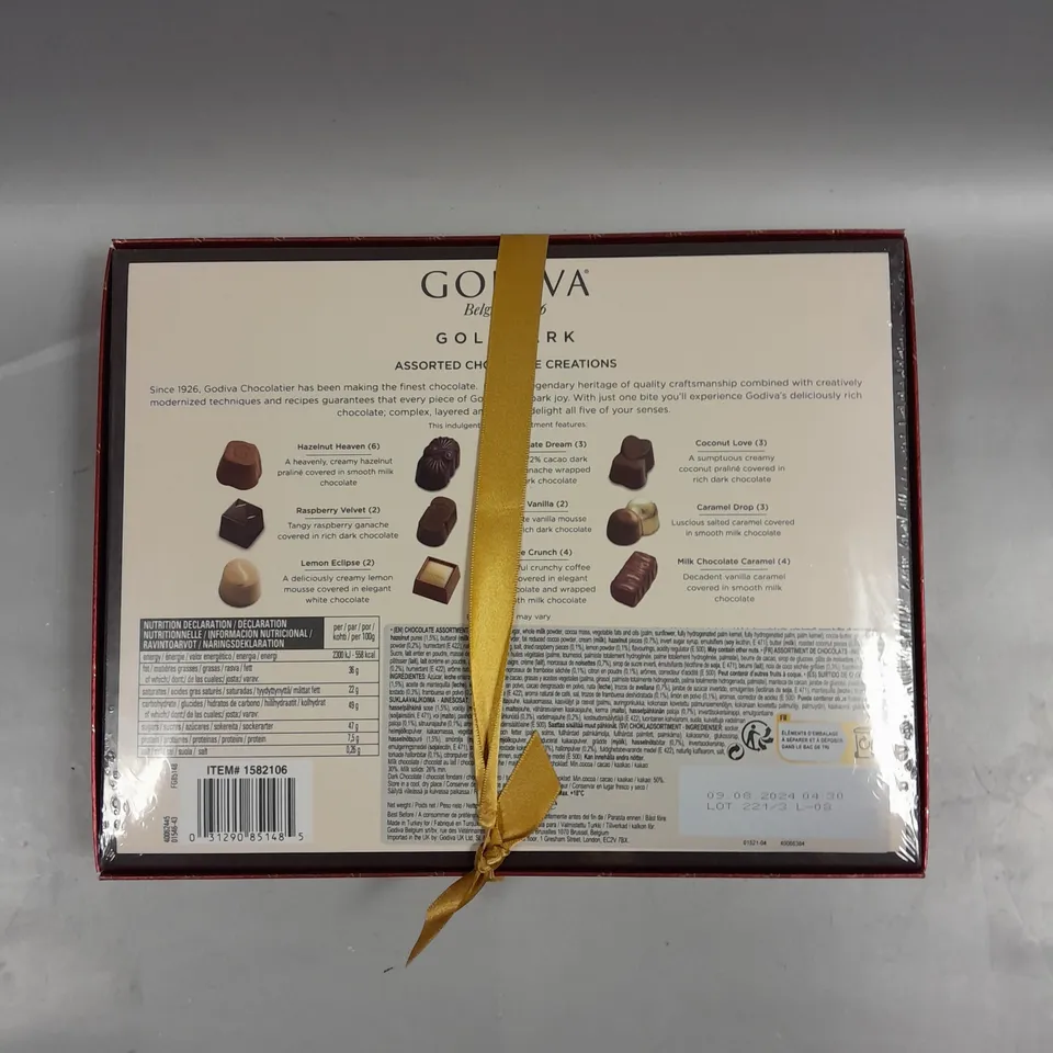 SEALED GODIVA ASSORTED CHOCOLATE CREATIONS - 325G