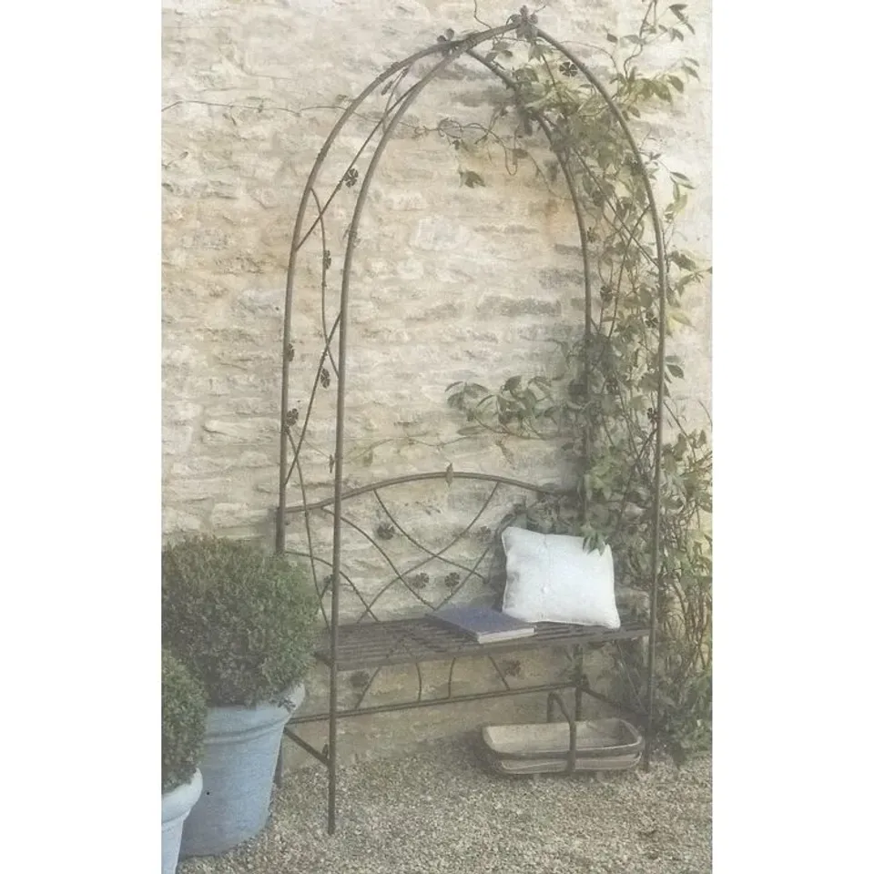 BOXED EILA WROUGHT IRON ARBOUR (2 BOXES)