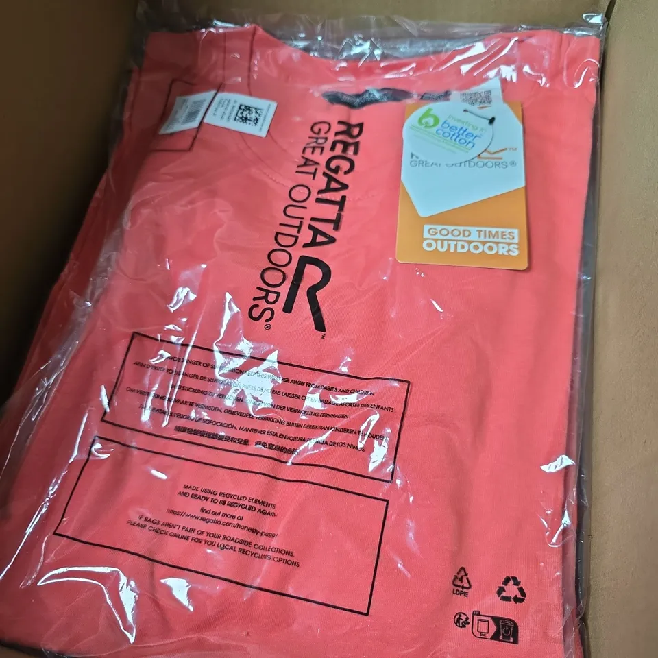 BOX OF APPROXIMATELY 8 BRAND NEW REGATTA FLAURELLE T SHIRT - PEACH - SIZE 20 