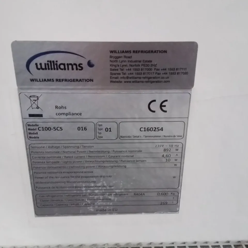 WILLIAMS C100-SCS DISPLAY REFRIGERATOR 