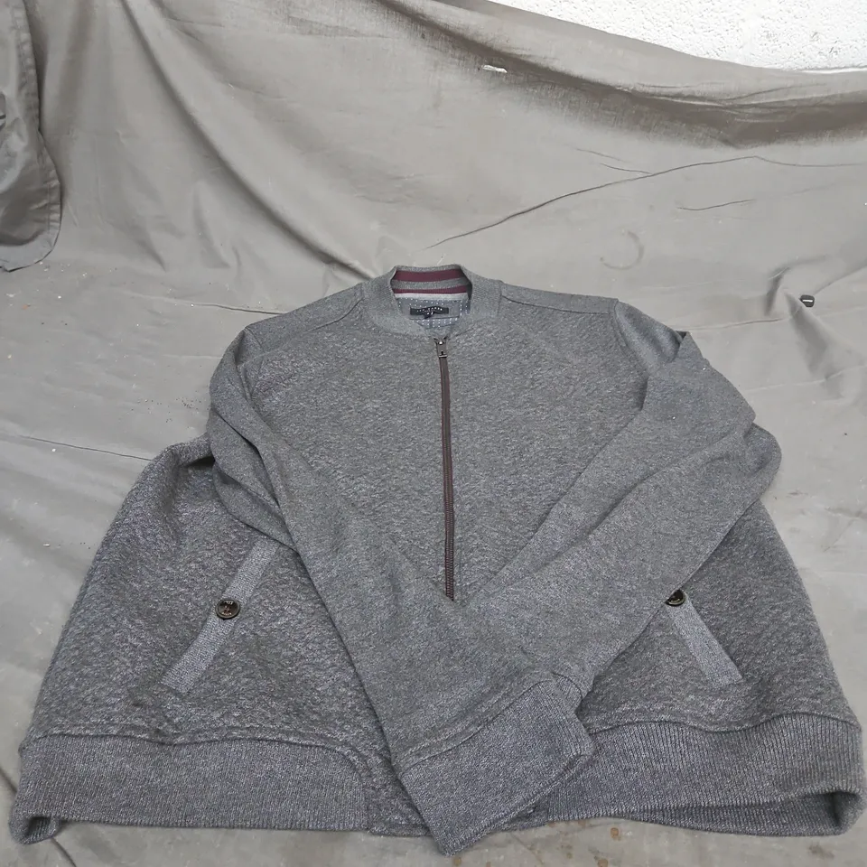 TED BAKER LONDON KIDS ZIP-THROUGH FLEECE JACKET, GREY, UK 5