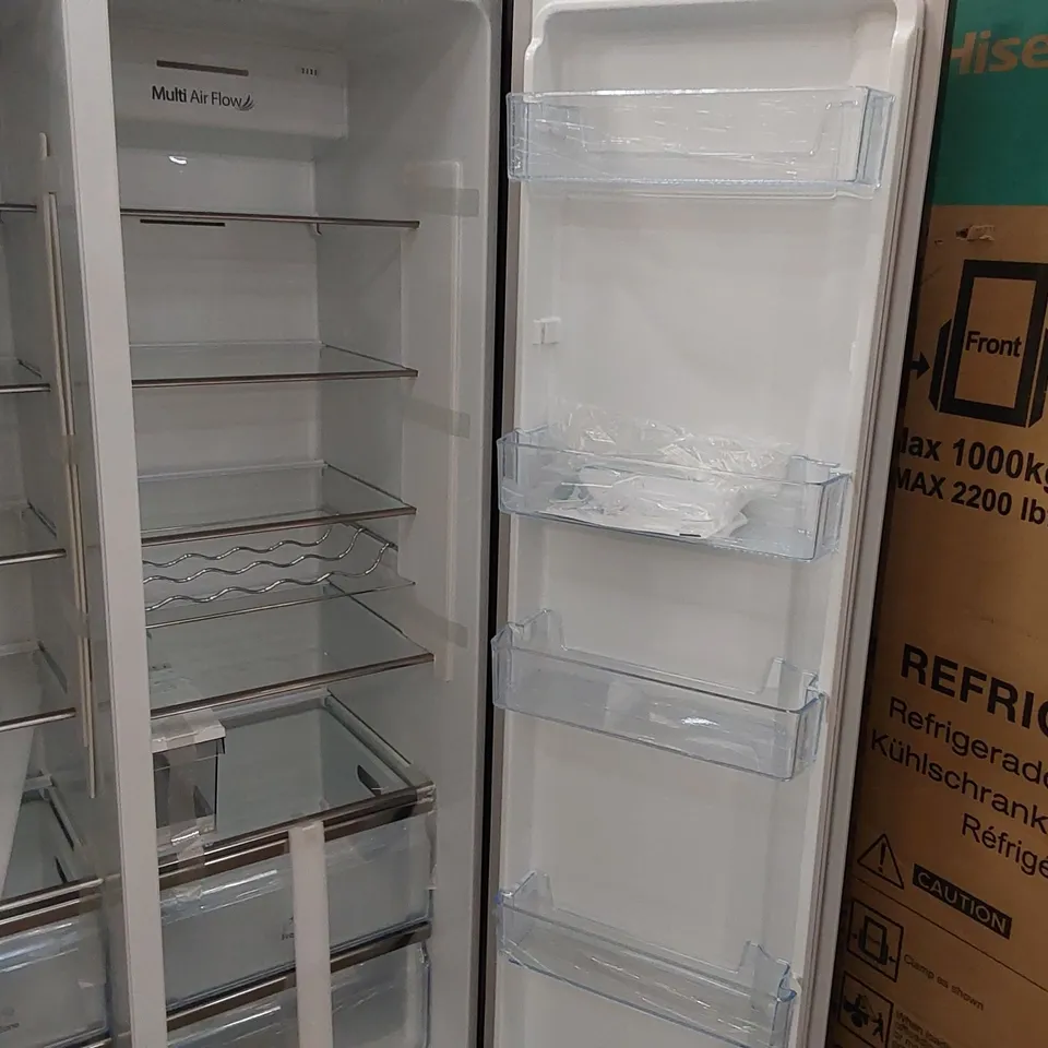 HISENSE RS694N4TBE FREESTANDING AMERICAN SIDE - BY - SIDE DOOR AMERICAN FRIDGE FREEZER 562L, BLACK, WITH NON-PLUMBED WATER AND ICE DISPENSER, BLACK, 91 × 178.65 × 68.9 CM (W×H×D) [ENERGY CLASS E]
