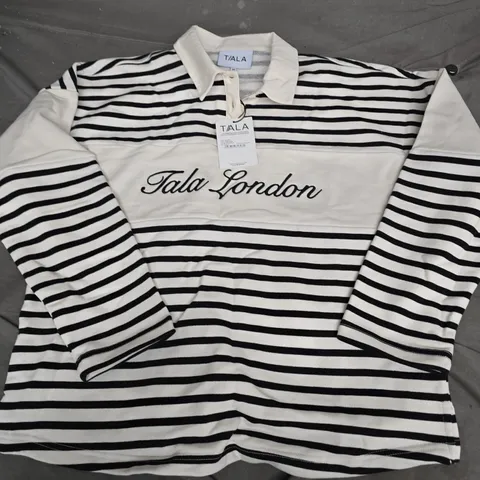T/ALA RUGBY SWEAT IN IVORY STRIPE - MEDIUM