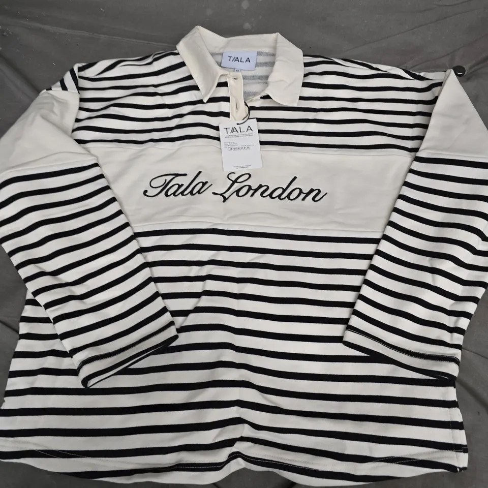 T/ALA RUGBY SWEAT IN IVORY STRIPE - MEDIUM