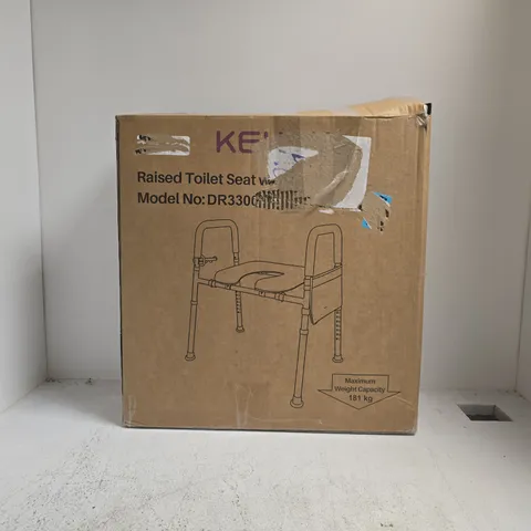 BOXED KEKOY RAISED TOILET SEAT WITH HANDLES – MODEL DR3300016