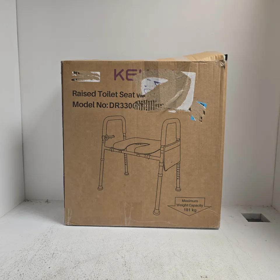 BOXED KEKOY RAISED TOILET SEAT WITH HANDLES – MODEL DR3300016