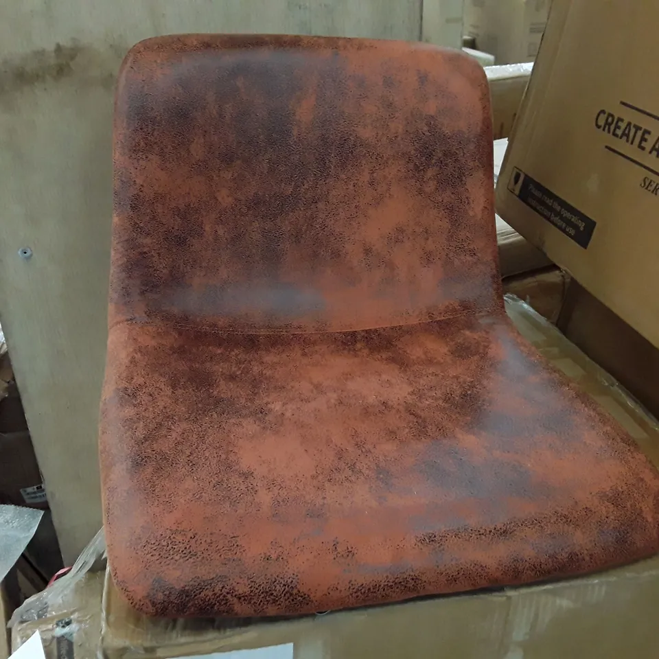 BOXED SET OF 2 BROWN FABRIC BARSTOOLS