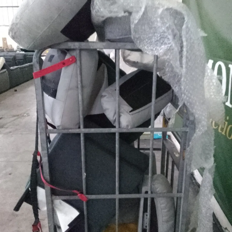 CAGE OF ASSORTED SOFA CUSHIONS