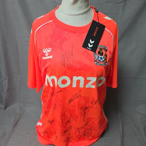 UK SIZE L COVENTRY CITY FC AWAY SHIRT 2025/26 – HUMMEL – MONZO SPONSOR – SIGNED