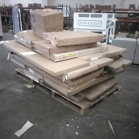PALLET OF ASSORTED, INCOMPLETE FURNITURE PARTS AND PIECES 