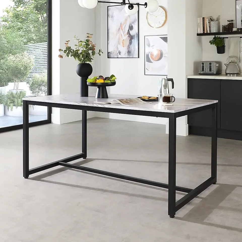 BOXED AVENUE GREY MARBLE EFFECT 160cm DINING TABLE (1 BOX)