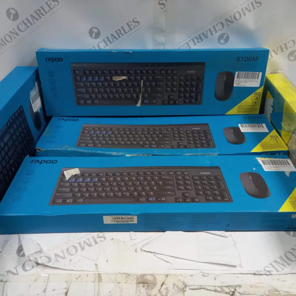 5 RAPOO KEYBOARD AND MOUSE COMBOS TO INCLUDE 8100M, X1800S, 9300M