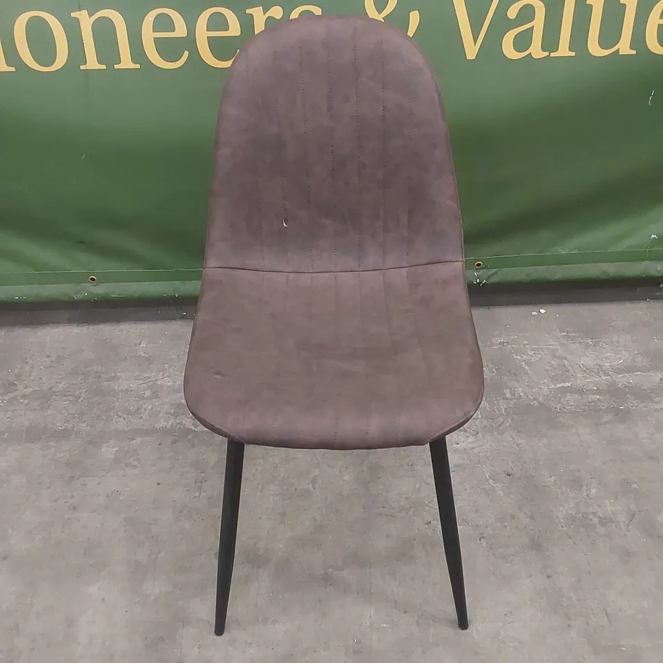 DESIGNER DARK WALNUT LEATHER UPHOLSTERED DINING CHAIR 