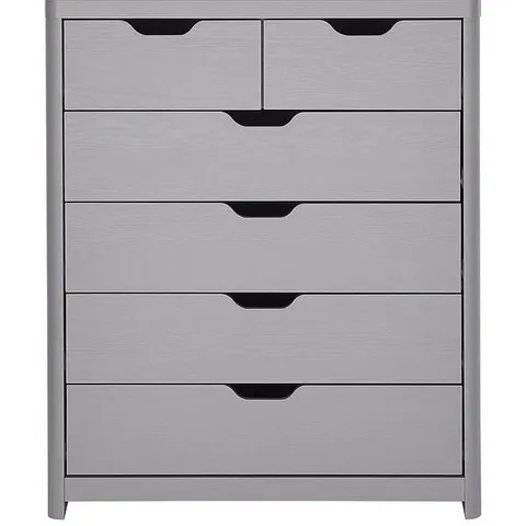 DESIGNER BOXED ASPEN GREY OAK 4+2 DRAWER CHEST (1 BOX)