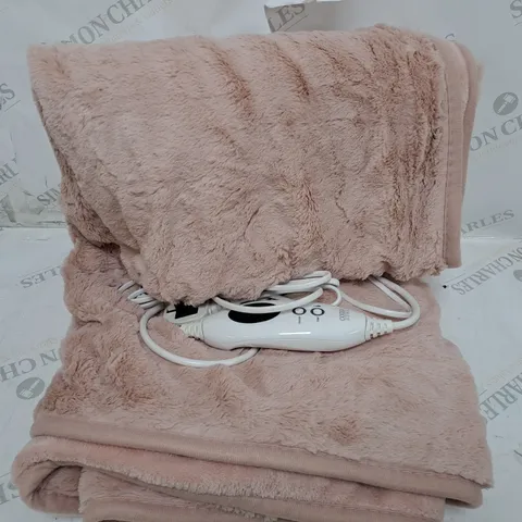 COZEE HOME VELVETSOFT HEATED THROW IN PINK