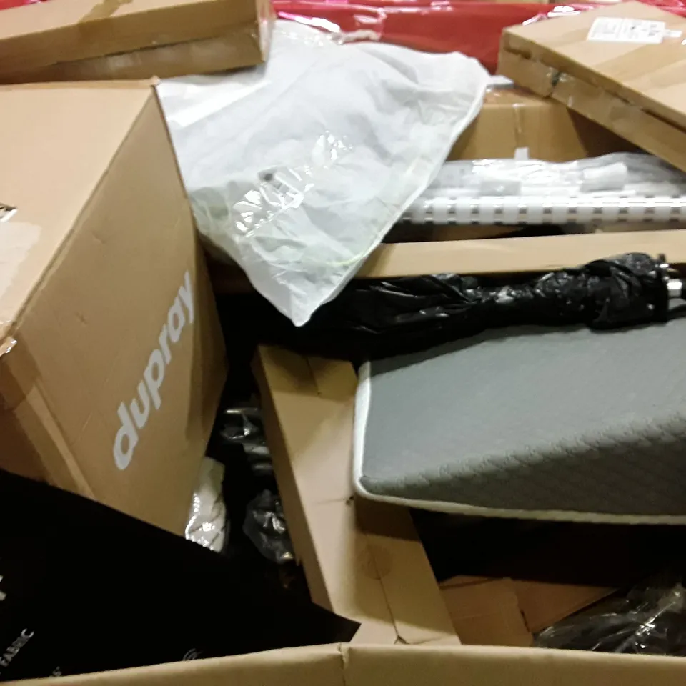 PALLET CONTAINING ASSORTED PRODUCTS INCLUDING CLOTHES DRYING RACK, STORAGE OTTOMAN, GOVEE CEILING LIGHT PRO, ELECTRIC FLOOR HEATING SYSTEM & ADJUSTABLE KNEE IMMOBILIZER