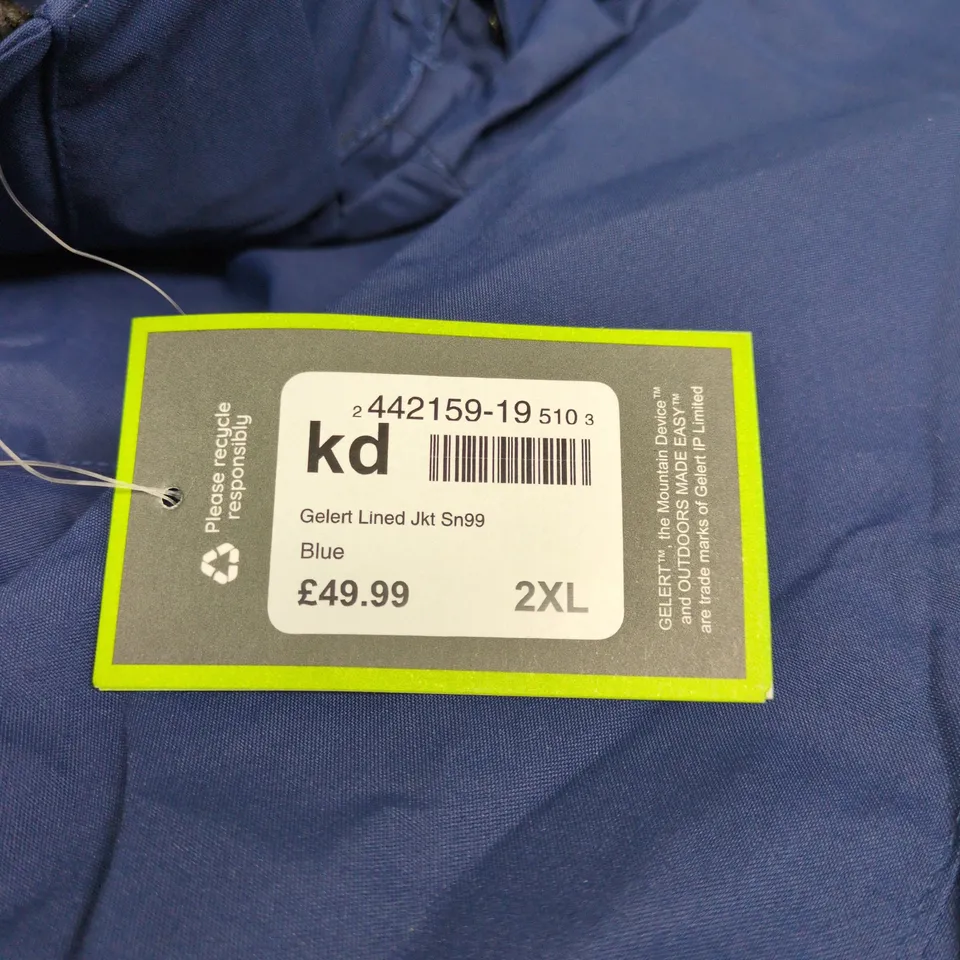 GELERT LINED JACKET BLUE 2XL WITH TAGS