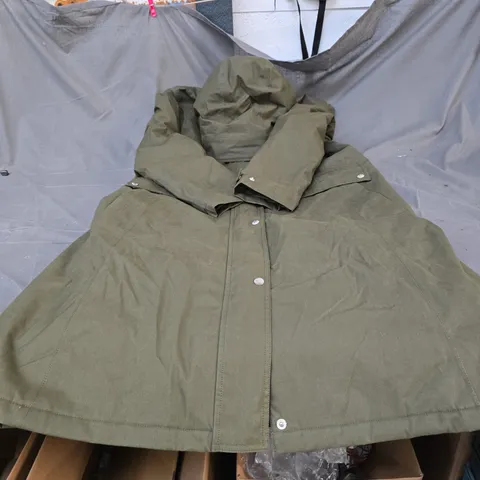 BARBOUR OLIVE GREEN WAXED WATERPROOF JACKET – MEN'S SIZE 18