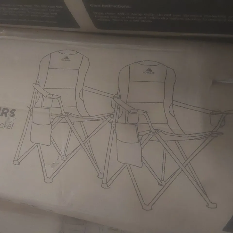 BOXED SET OF 2 VOYAGER PADDED CAMPING CHAIRS (1 BOX)