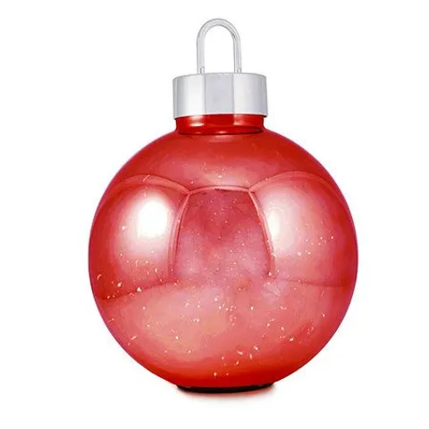 PALLET OF 8 BOXES OF HOME REFLECTIONS PRE-LIT OVERSIZED FAIRY LIGHT GLASS RED BAUBLE