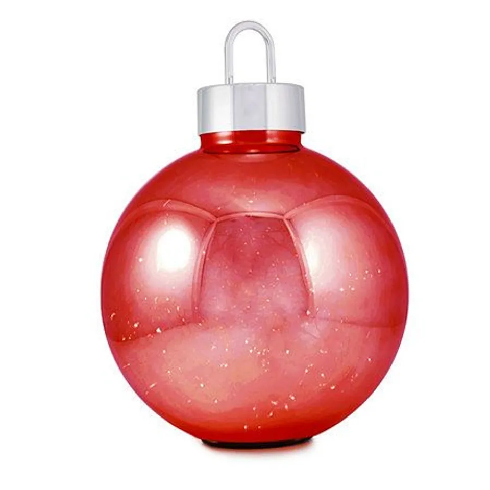 PALLET OF 8 BOXES OF HOME REFLECTIONS PRE-LIT OVERSIZED FAIRY LIGHT GLASS RED BAUBLE