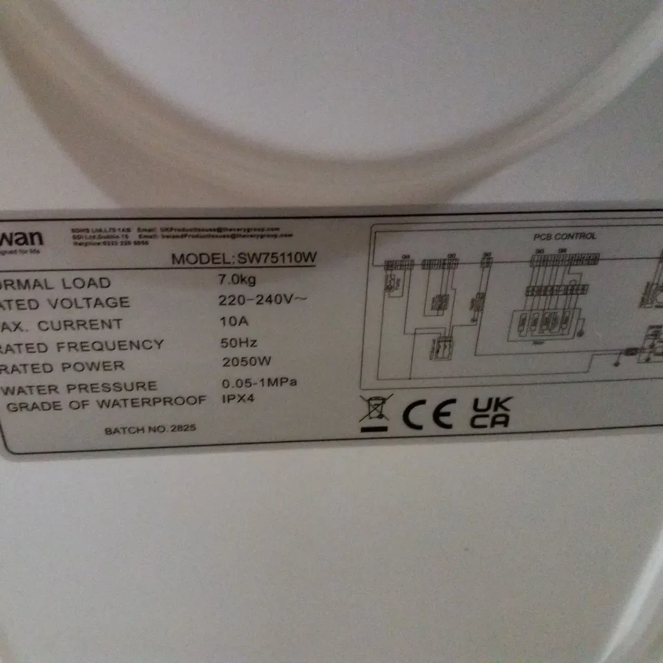 SWAN 7KG 1200 SPIN FREESTANDING WASHING MACHINE SW75110W