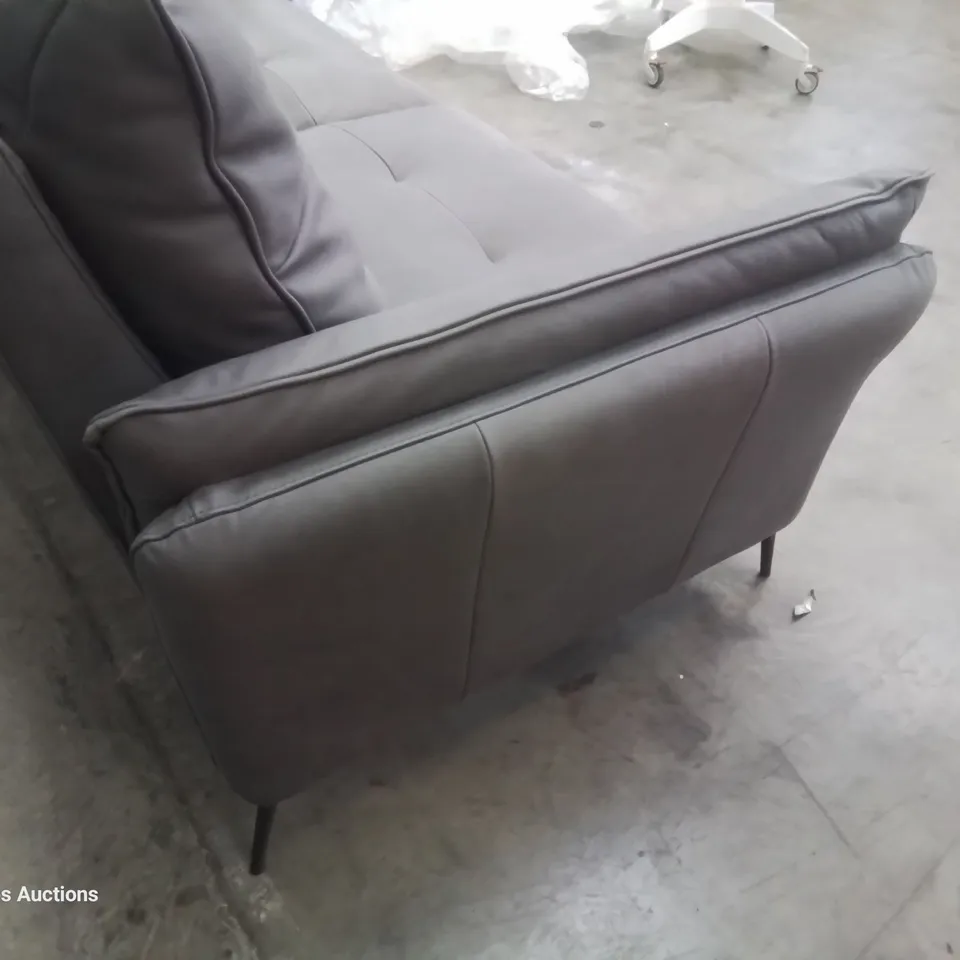 QUALITY ITALIAN DESIGNER & MANUFACTURED BOLZANO FIXED THREE SEATER SOFA DAMASCO GREY SUEDE
