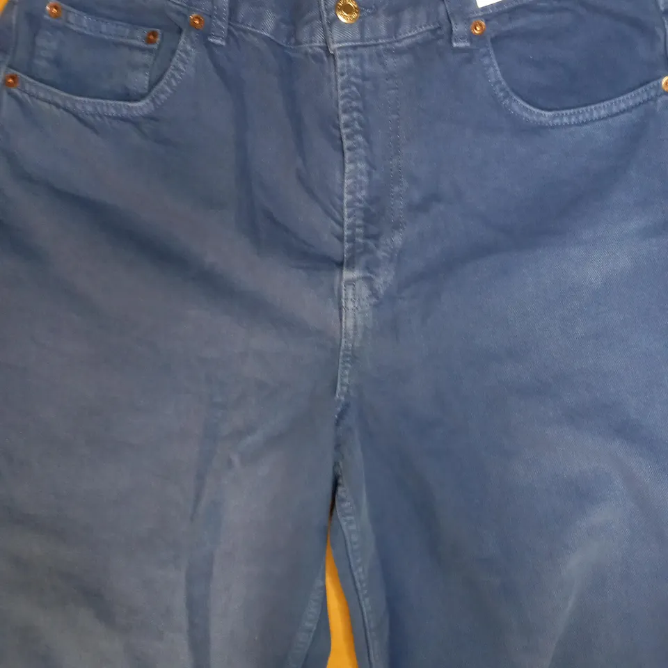 TOPSHOP LOW-SLUNG JEANS IN COBALT BLUE SIZE W30 L32