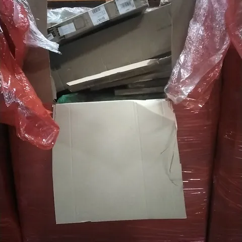 PALLET OF HOUSEHOLD ITEMS TO INCLUDE CHRISTMAS TREES,MUSICAL MOBILE,CEILING LIGHT WITH FAN,GARDEN SHEARS AND OTHER ASSORTED ITEMS...