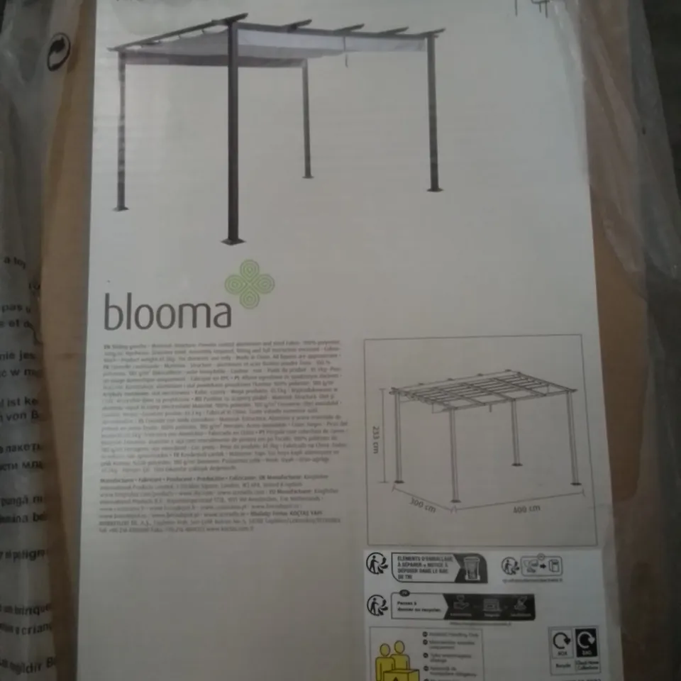 BOXED BLOOMA MOSES BLACK RECTANGULAR GAZEBO, 4M W X 3M D