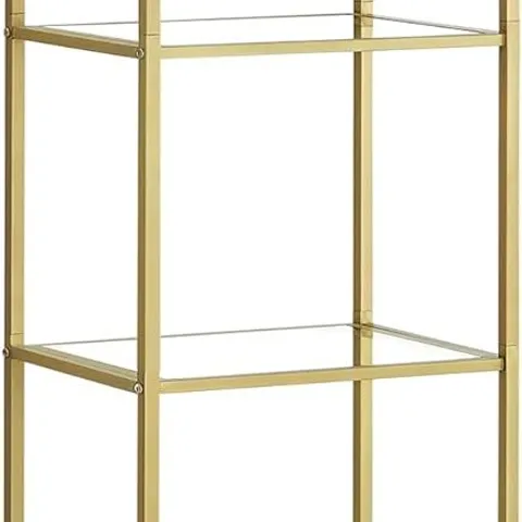 BOXED VASAGLE 5-TIER SHELF, TEMPERED GLASS SHELVING UNIT