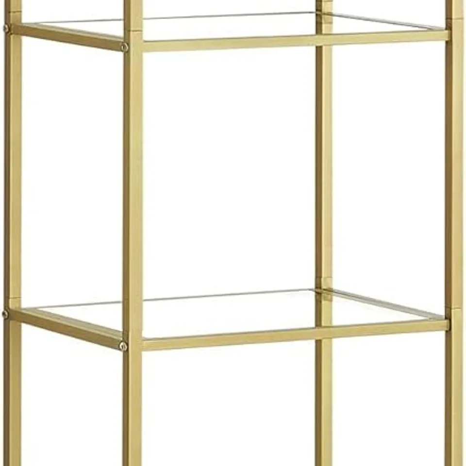 BOXED VASAGLE 5-TIER SHELF, TEMPERED GLASS SHELVING UNIT