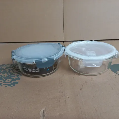 SET OF 7 ASSORTED GLASS FOOD STORAGE CONTAINERS WITH LIDS