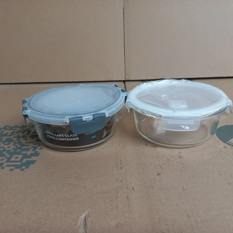 SET OF 7 ASSORTED GLASS FOOD STORAGE CONTAINERS WITH LIDS