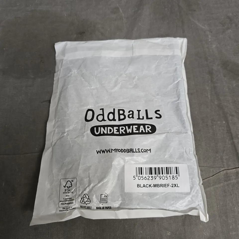 ODDBALLS UNDERWEAR – BLACK BRIEF UK XXL (2XL)