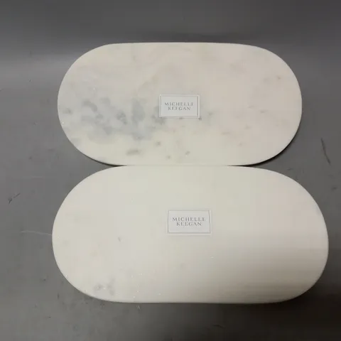 SET OF 2 MICHELLE KEEGAN DECORATIVE MARBLE TRAYS