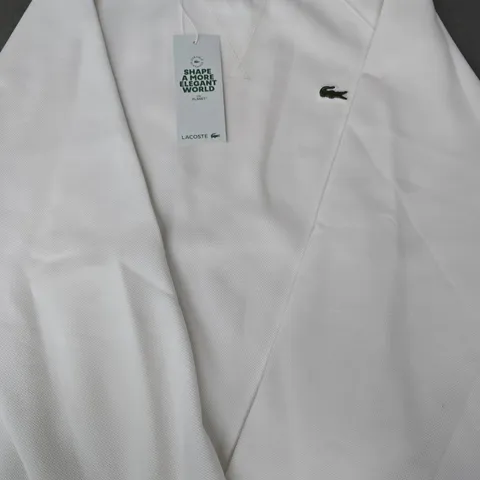 LACOSTE LONG SLEEVE JUMPER IN WHITE SIZE 36