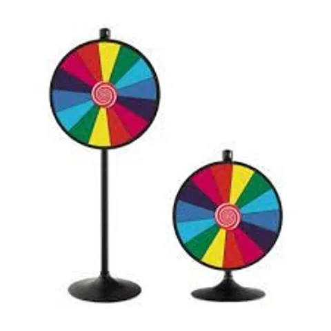 BOXED COSTWAY DUAL USE SPINNING PRIZE WHEEL WITH STAND 60CM